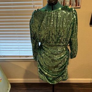 Green Sequin Party Dress - Women's Elegant Cocktail Dress